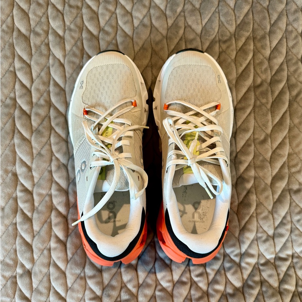 On Running Cloudnova Athletic Shoes in Beige, Red & White - Picture 4 of 7
